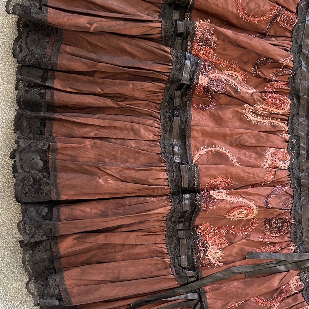 Chic Brown and Black Women's Midi Skirt - Picture 3 of 6